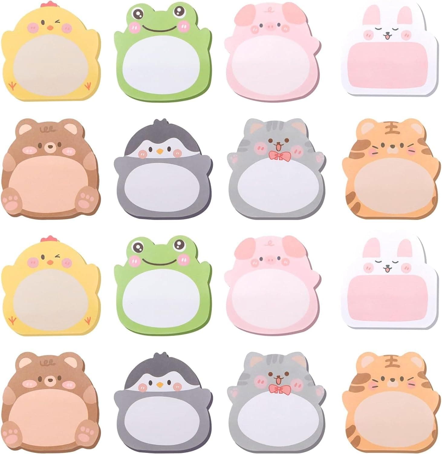 付箋 文房具 付箋 可愛い メモ 情報シール 貼るタイプ 8種類 16冊 320枚 動物の形 しおり 勉強 仕事 かわいい