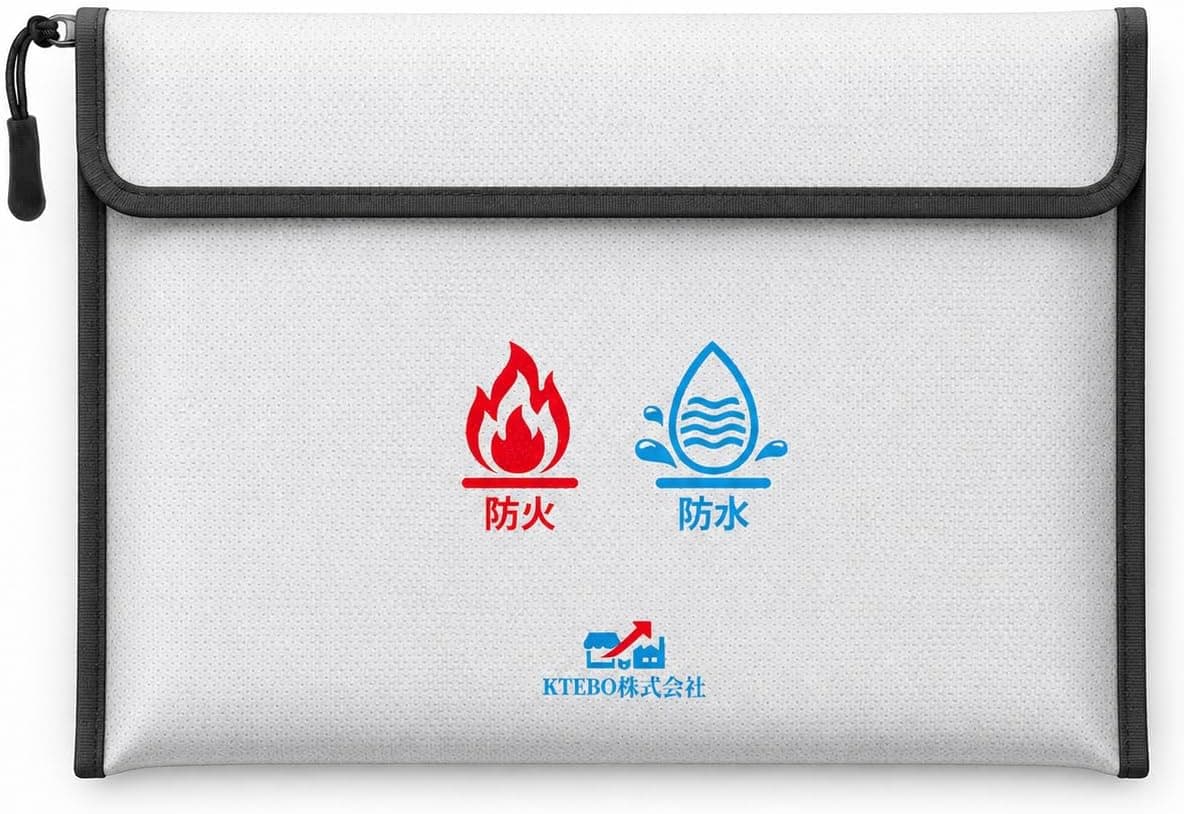 耐火バッグ 防火袋 A4 ファイルケース ファスナー式 シルバー 1個 23.5×35.5cm 通帳 契約書 パスポート 現金 写真 領収書 重要資料 防災用品 家庭用 オフィス 店舗 旅行 出張 薄型 持ち運び 貴重品入れ 水滴に配慮した表面素材 シリコンコーティングクロス 金銭管理 整理ポーチ